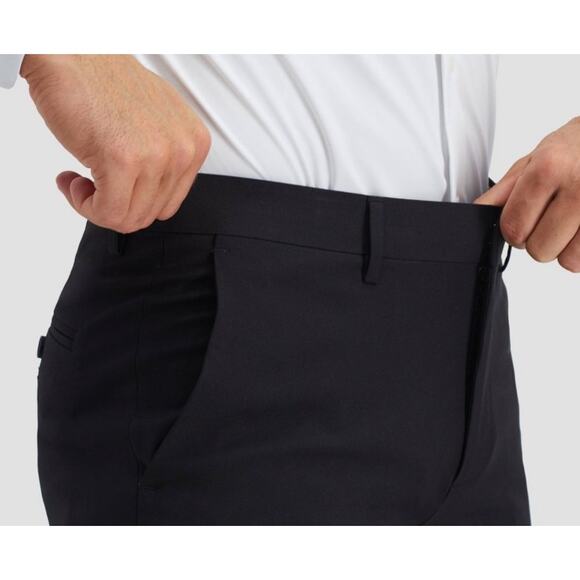 NWT Haggar H26 Men’s Stretch Straight Fit Dress Pants Black size 32x32 - Picture 6 of 9